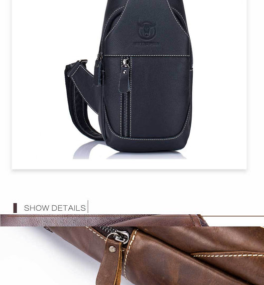 Bolsa de Pecho de Cuero para Hombre - Bandolera Crossbody - Image 21