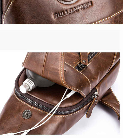 Bolsa de Pecho de Cuero para Hombre - Bandolera Crossbody - Image 23