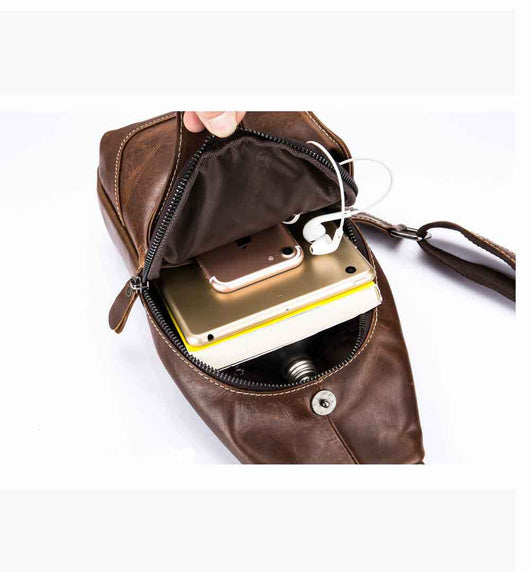 Bolsa de Pecho de Cuero para Hombre - Bandolera Crossbody - Image 24