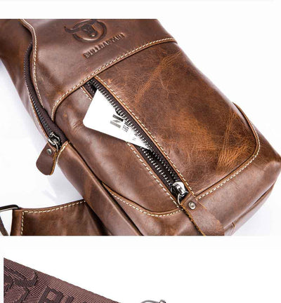 Bolsa de Pecho de Cuero para Hombre - Bandolera Crossbody - Image 25