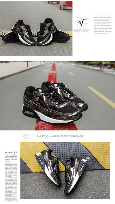 Zapatillas Running Yuansu - Malla Transpirable con Cuero Lacado Brillante - Image 10