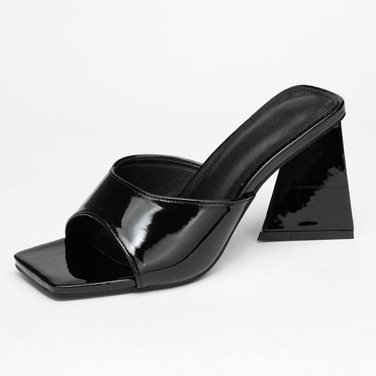 Sandalias y Pantuflas de Tacón Alto Grueso con Punta Cuadrada para Mujer - Image 9