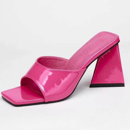 Sandalias y Pantuflas de Tacón Alto Grueso con Punta Cuadrada para Mujer - Image 10