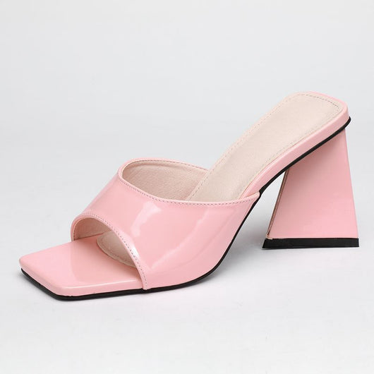Sandalias y Pantuflas de Tacón Alto Grueso con Punta Cuadrada para Mujer - Image 11