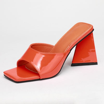 Sandalias y Pantuflas de Tacón Alto Grueso con Punta Cuadrada para Mujer - Image 12