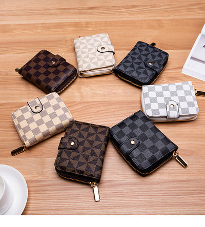Billetera Compacta Coreana Multicompartimento con Relieve - Image 14