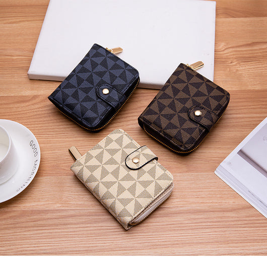 Billetera Compacta Coreana Multicompartimento con Relieve - Image 17