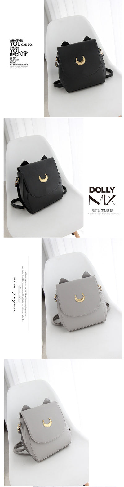 Bolso Mochila Convertible Diseño Gatita Luna - Image 5
