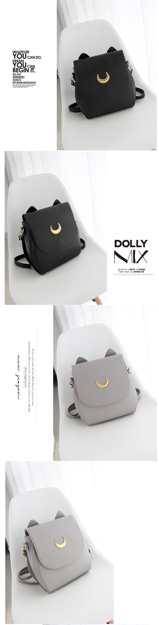 Bolso Mochila Convertible Diseño Gatita Luna - Image 5