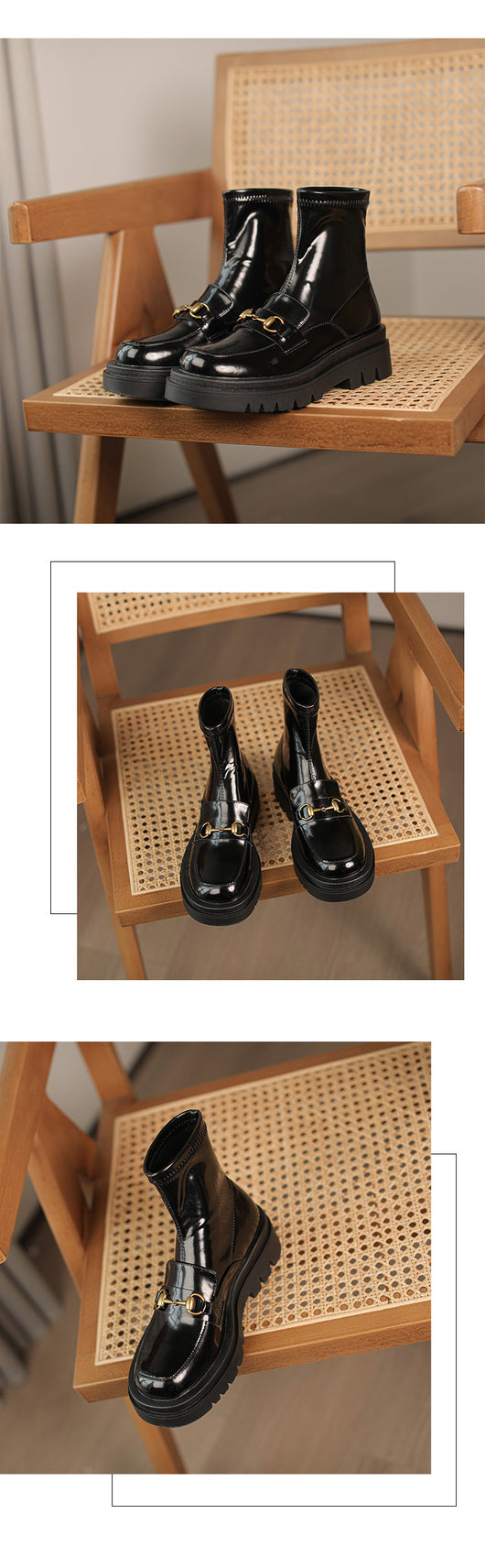 Botas Cortas de Cuero Genuino con Plataforma y Tacón Bajo - Estilo Casual Mujer - Image 13