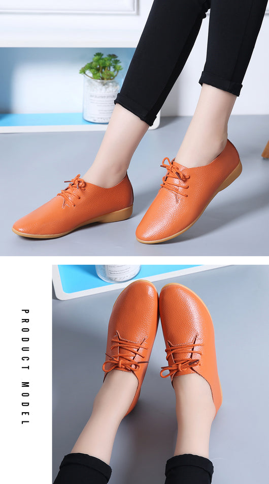 Zapatos Blancos Planos Clásicos Estilo Británico para Mujer - Image 13