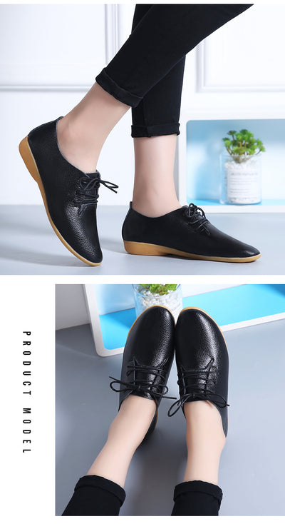 Zapatos Blancos Planos Clásicos Estilo Británico para Mujer - Image 16