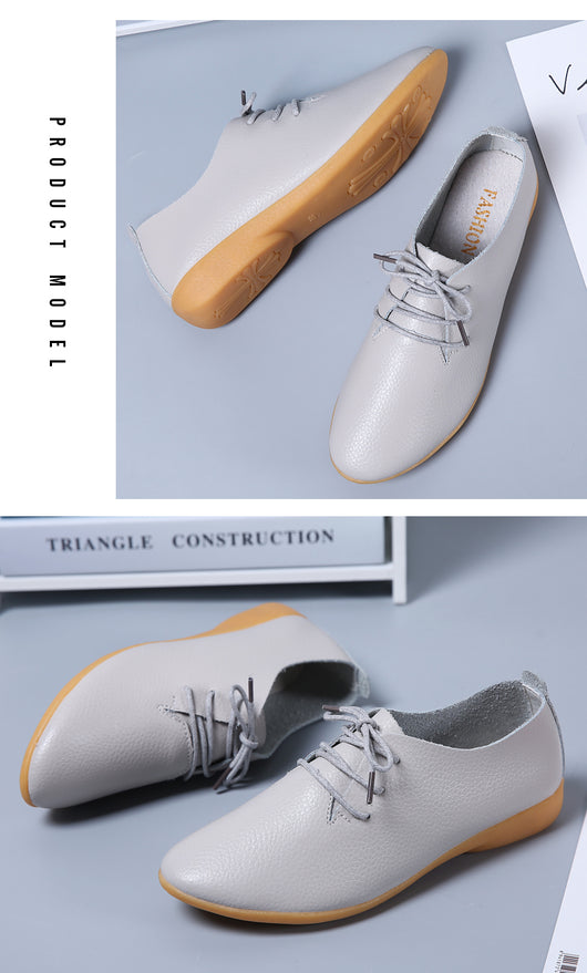 Zapatos Blancos Planos Clásicos Estilo Británico para Mujer - Image 21
