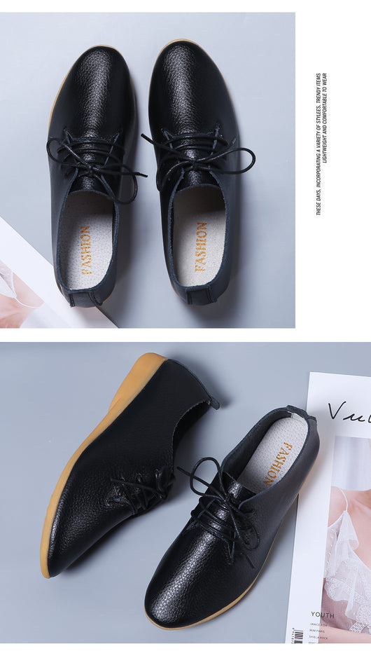 Zapatos Blancos Planos Clásicos Estilo Británico para Mujer - Image 22