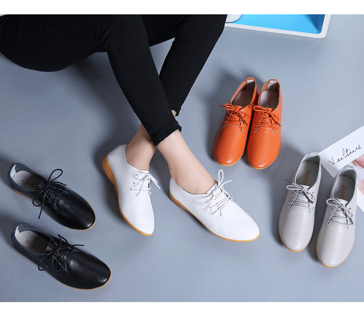 Zapatos Blancos Planos Clásicos Estilo Británico para Mujer - Image 23