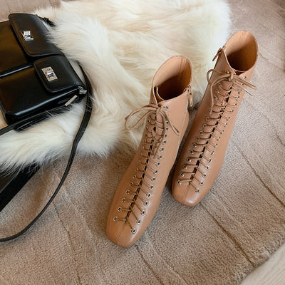Botas Martin Retro Románticas con Cordones y Tacón Grueso Alto - Image 32