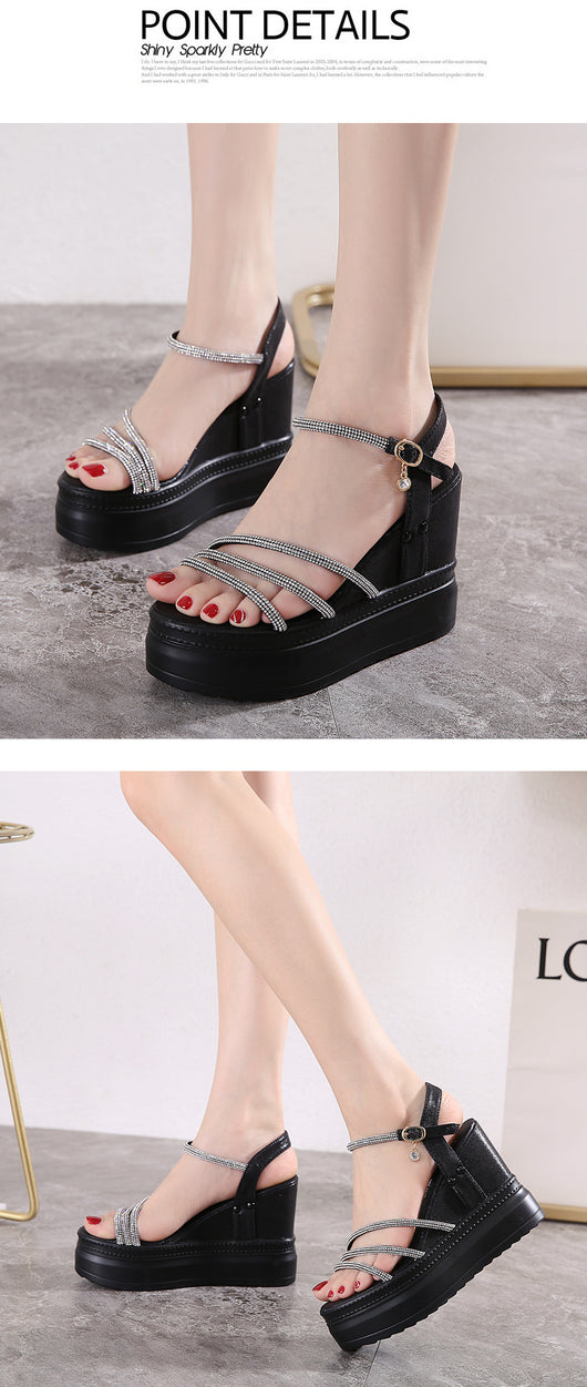 Sandalias Romanas de Plataforma Cuña con Pedrería - Image 7