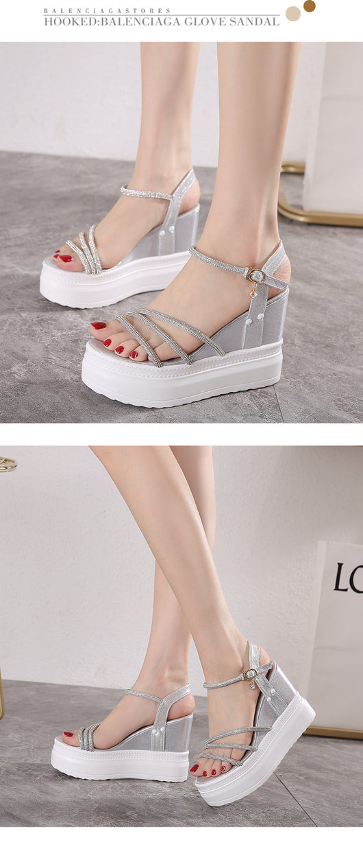 Sandalias Romanas de Plataforma Cuña con Pedrería - Image 10
