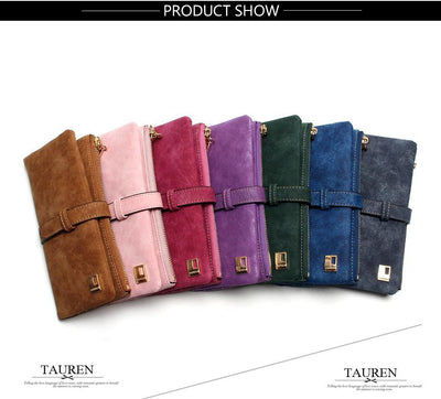 Billetera Larga Coreana de Cuero Mate con Doble Compartimento y Múltiples Tarjetas para Mujer - Image 17