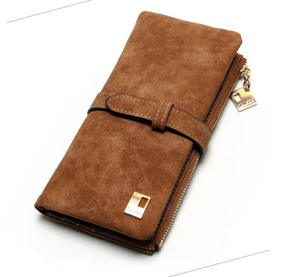 Billetera Larga Coreana de Cuero Mate con Doble Compartimento y Múltiples Tarjetas para Mujer - Image 18