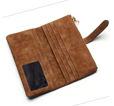 Billetera Larga Coreana de Cuero Mate con Doble Compartimento y Múltiples Tarjetas para Mujer - Image 19