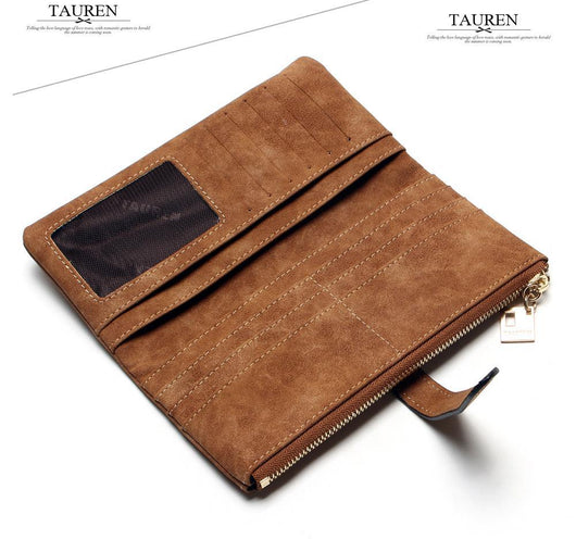 Billetera Larga Coreana de Cuero Mate con Doble Compartimento y Múltiples Tarjetas para Mujer - Image 20
