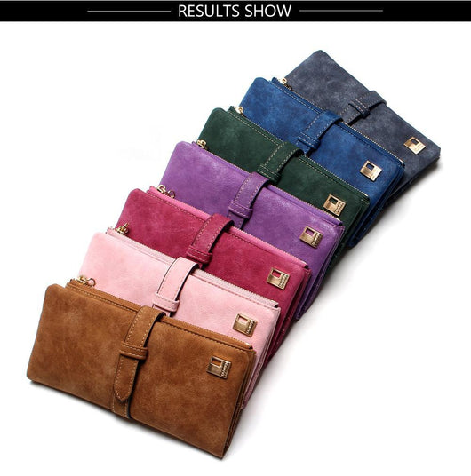 Billetera Larga Coreana de Cuero Mate con Doble Compartimento y Múltiples Tarjetas para Mujer - Image 21