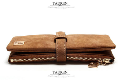 Billetera Larga Coreana de Cuero Mate con Doble Compartimento y Múltiples Tarjetas para Mujer - Image 22
