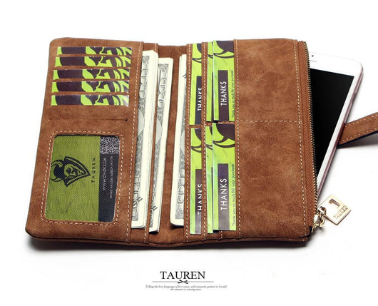 Billetera Larga Coreana de Cuero Mate con Doble Compartimento y Múltiples Tarjetas para Mujer - Image 24