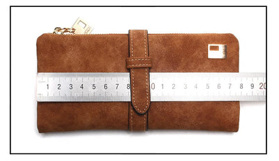 Billetera Larga Coreana de Cuero Mate con Doble Compartimento y Múltiples Tarjetas para Mujer - Image 31