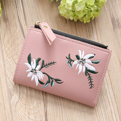 Cartera Delgada para Mujer con Bordado y Cierre de Cremallera - Image 11