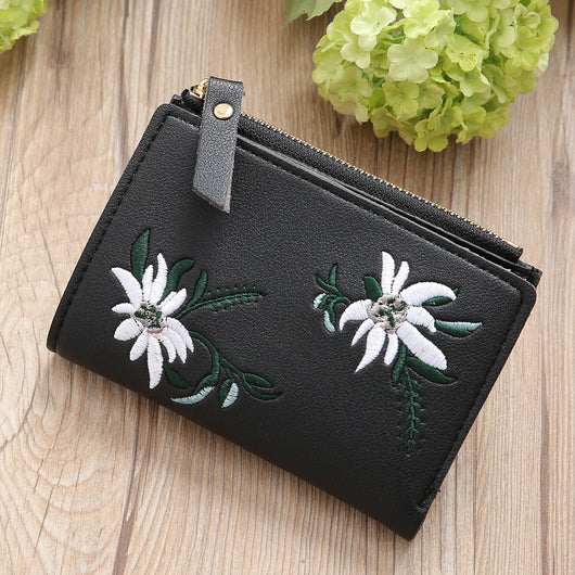 Cartera Delgada para Mujer con Bordado y Cierre de Cremallera - Image 15