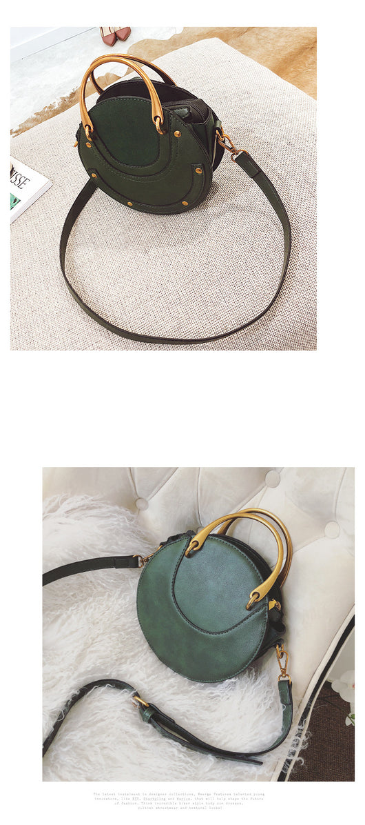 Bolso Redondo de Remaches Portátil - Bandolera Elegante Estilo Coreano para Mujer - Image 7