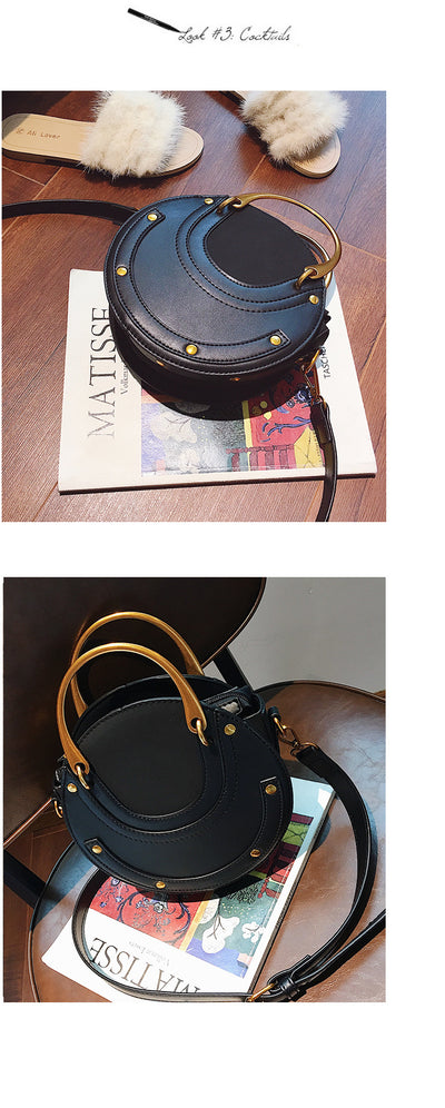 Bolso Redondo de Remaches Portátil - Bandolera Elegante Estilo Coreano para Mujer - Image 8