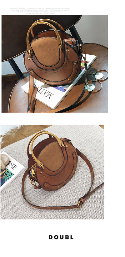 Bolso Redondo de Remaches Portátil - Bandolera Elegante Estilo Coreano para Mujer - Image 10