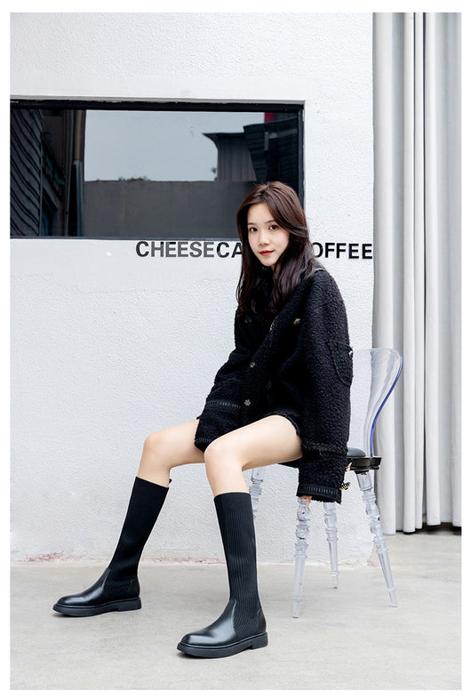 Botas de Punto Elástico para Mujer - Estilo Influencer Versátil - Image 12