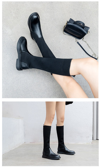 Botas de Punto Elástico para Mujer - Estilo Influencer Versátil - Image 15
