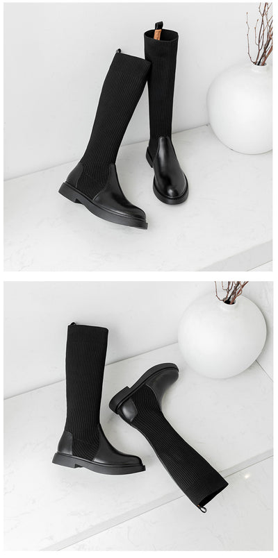 Botas de Punto Elástico para Mujer - Estilo Influencer Versátil - Image 20