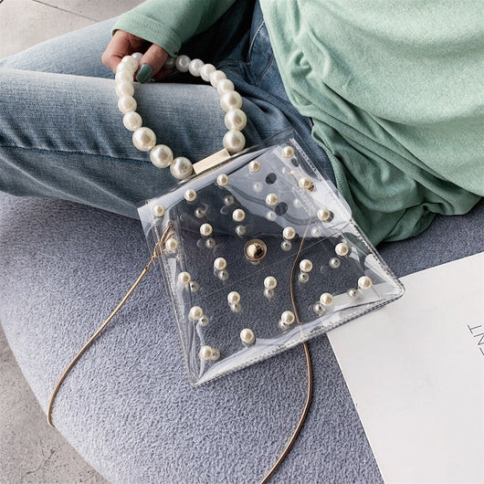 Bolso de Hombro con Cadena y Perlas - Image 9