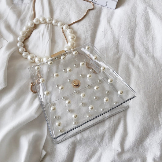 Bolso de Hombro con Cadena y Perlas - Image 13