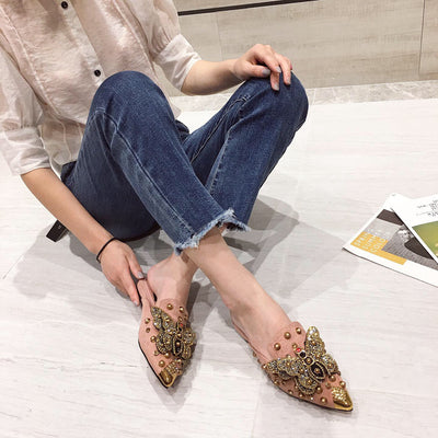 Pantuflas Tipo Baotou con Mariposas de Strass y Punta Abierta - Image 9