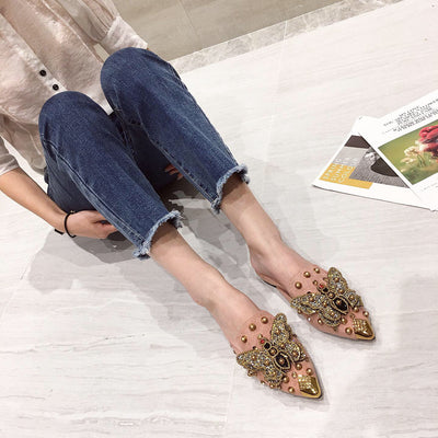 Pantuflas Tipo Baotou con Mariposas de Strass y Punta Abierta - Image 11