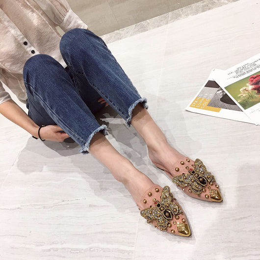 Pantuflas Tipo Baotou con Mariposas de Strass y Punta Abierta - Image 11