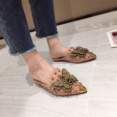 Pantuflas Tipo Baotou con Mariposas de Strass y Punta Abierta - Image 12