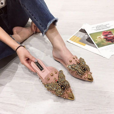 Pantuflas Tipo Baotou con Mariposas de Strass y Punta Abierta - Image 13