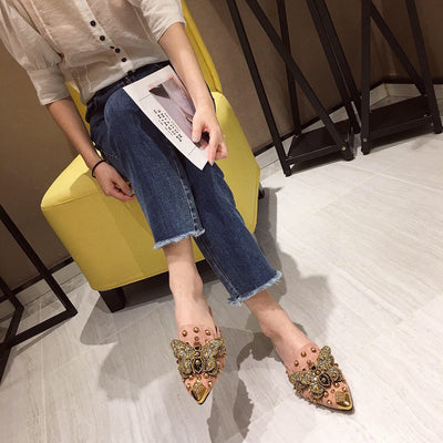 Pantuflas Tipo Baotou con Mariposas de Strass y Punta Abierta - Image 14