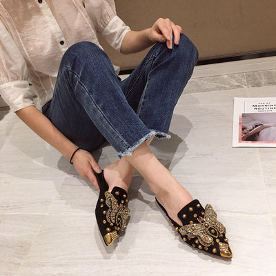 Pantuflas Tipo Baotou con Mariposas de Strass y Punta Abierta - Image 17