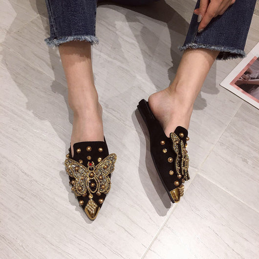 Pantuflas Tipo Baotou con Mariposas de Strass y Punta Abierta - Image 18
