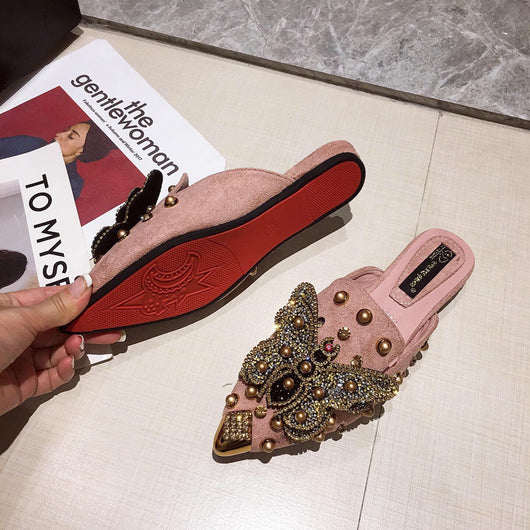 Pantuflas Tipo Baotou con Mariposas de Strass y Punta Abierta - Image 27