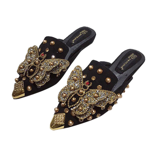 Pantuflas Tipo Baotou con Mariposas de Strass y Punta Abierta - Image 36